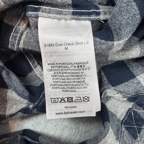 Fjallraven Shirt Adult Medium Regular Fit Ovik Flannel Check Button Down - Picture 8 of 10